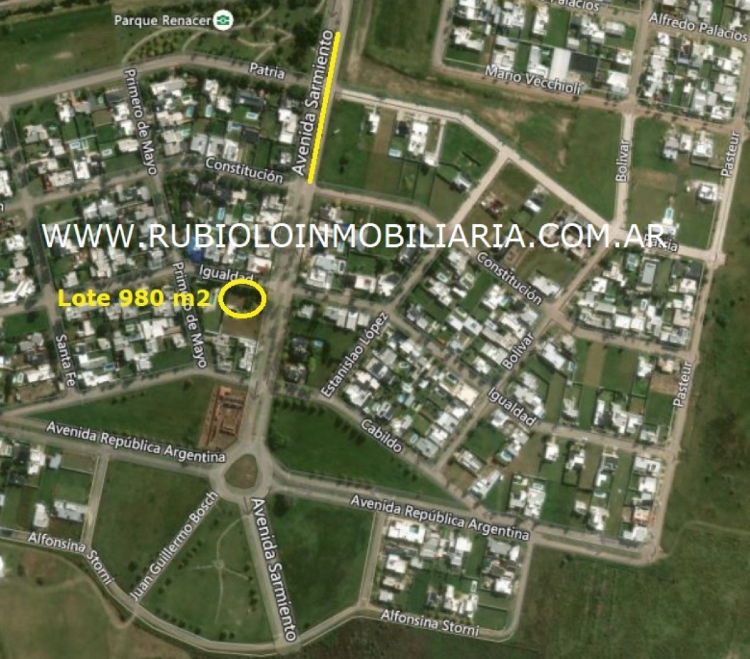 SUNCHALES - LOTE 980 M2 LOMAS DEL SUR - AVDA. SARMIENTO