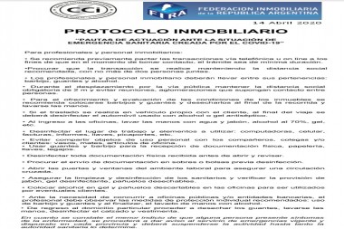 PROTOCOLO INMOBILIARIO “PAUTAS DE ACTUACIÓN ANTE LA SITUACIÓN DE EMERGENCIA SANITARIA CREADA POR EL COVID-19”