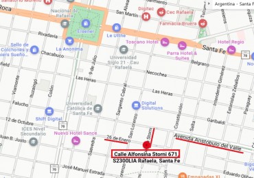 RAFAELA - Barrio MOSCONI - LOTE 410 M2 con todos los servicios - 9 Cuadras de la Plaza San Martin